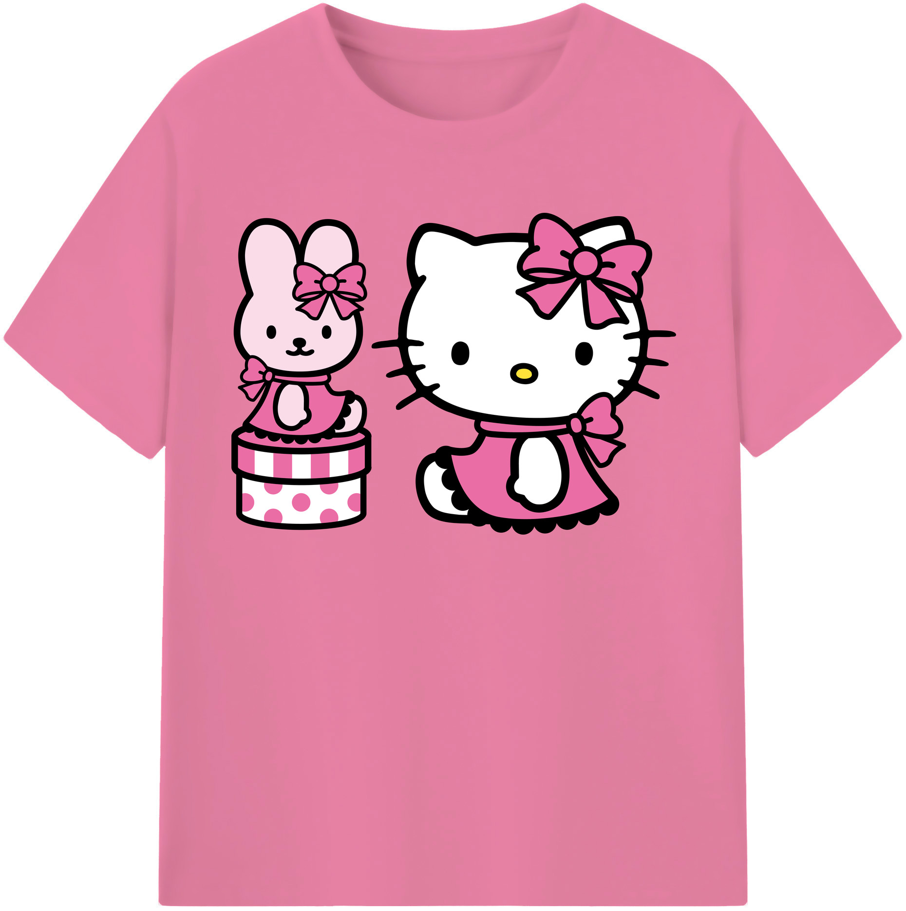 （画像用） Hello Kitty ハローキティ 綿100％半袖Tシャツ（フロントプリント）